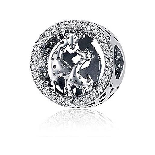 Yashuo ciondolo a forma di animale in argento sterling per braccialetti pandora (a forma di giraffa)
