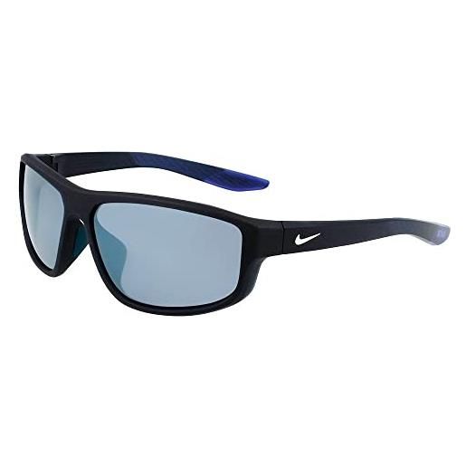 Nike brazen fuel dj0805 451 matte obsidian/grey-silver sunglasses man iniettato, modified rectangle, 62