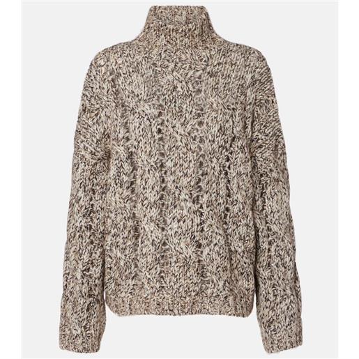 Brunello Cucinelli dolcevita in lana e cashmere a trecce