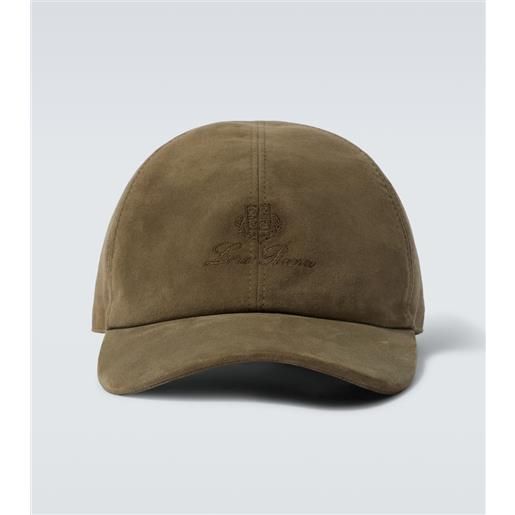 Loro Piana cappello da baseball in suede con logo ricamato