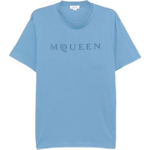 Alexander McQueen t-shirt con logo - blu