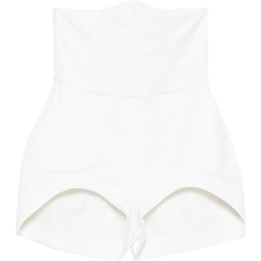 Vestiaire d'un Oiseau Libre shorts stile corsetto - bianco