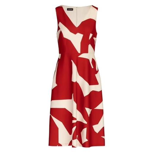 APART Fashion kurzes kleid vestito, crema-rosso, 42 donna