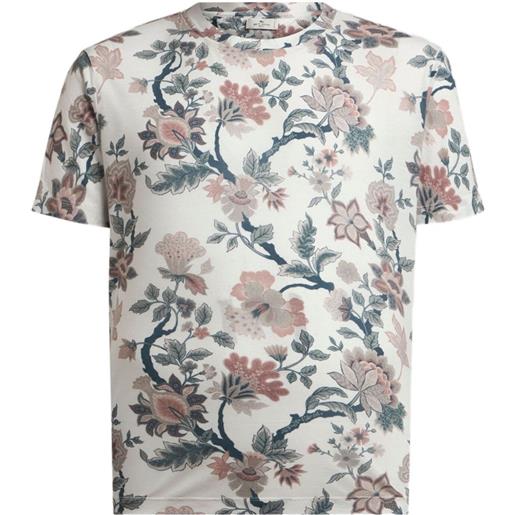 ETRO t-shirt a fiori - toni neutri