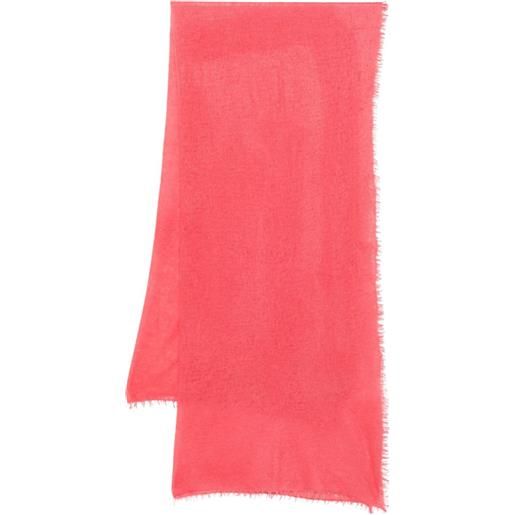 Warm-Me sciarpa con bordi sfrangiati - rosa