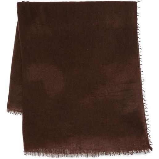 Warm-Me sciarpa con bordi sfrangiati - marrone