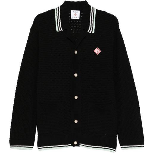 Casablanca cardigan a coste con bottoni - nero