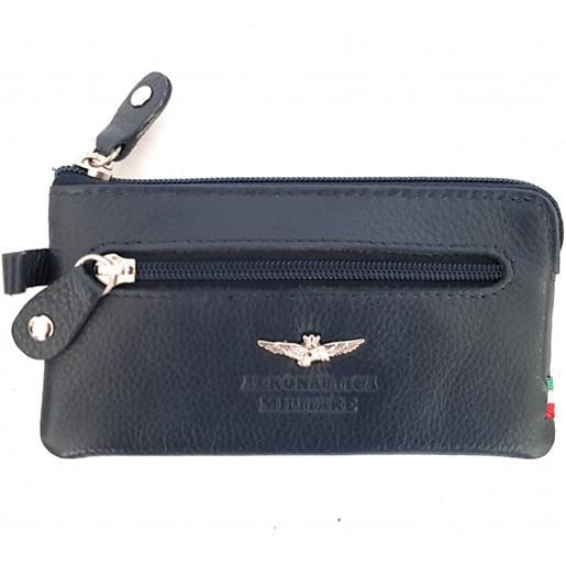 Aeronautica Militare portachiavi a bustina Aeronautica Militare uomo in pelle flag blue am 107