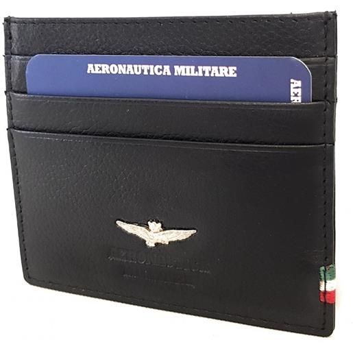 Aeronautica Militare portacarte di credito Aeronautica Militare uomo in pelle linea flag nero am106