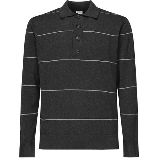 Eleventy camicia a righe a maniche lunghe - grigio