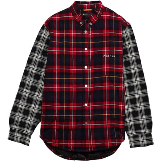 Purple Brand giacca-camicia trapuntata a quadri - rosso