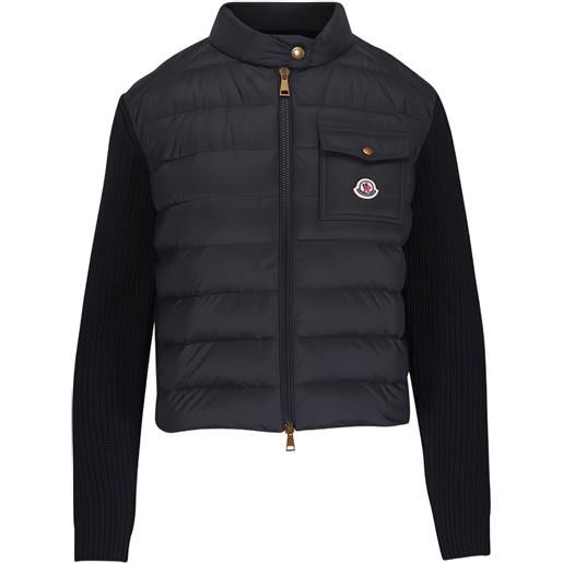Moncler piumino misto lana - nero