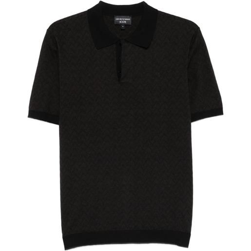 Emporio Armani polo con motivo geometrico - nero