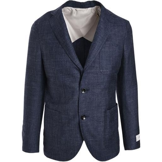 Agnona blazer monopetto in lino - blu