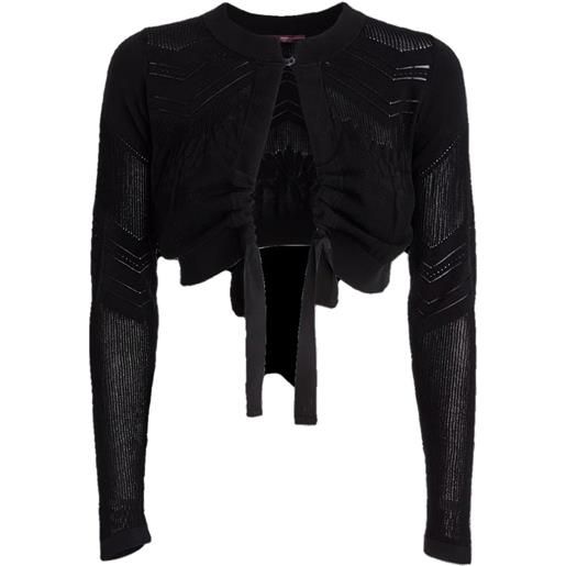 High bolero con nodo - nero