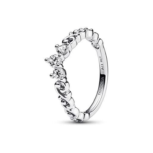 PANDORA anello moments regal con tiara in argento sterling con zirconia cubica trasparente, 58