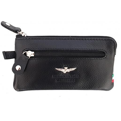 Aeronautica Militare portachiavi a bustina Aeronautica Militare uomo in pelle flag nero am 107