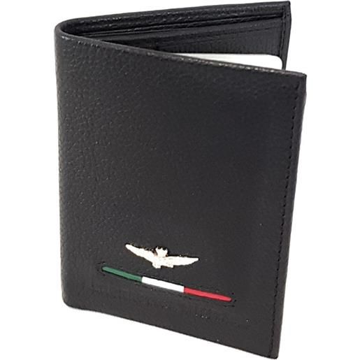 Aeronautica Militare portacarte e biglietti da visita in pelle Aeronautica Militare linea fighter 154 nero