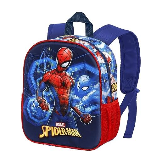 Marvel spiderman powerful-zaino 3d piccolo, blu, 26 x 31 cm, capacità 8.5 l