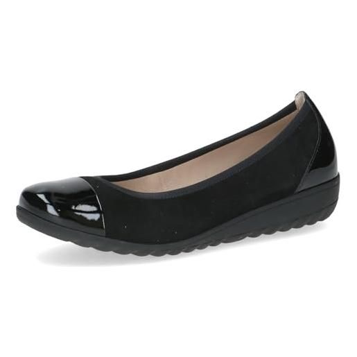 CAPRICE ballerine da donna in pelle con zeppa, multicolore (black leo comb), 37 eu