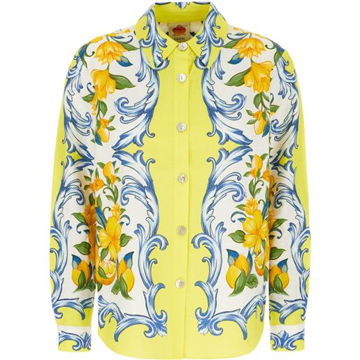 FARM Rio camicia sicily scarf con stampa - giallo