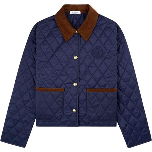 Sporty & Rich piumino con colletto a coste - blu