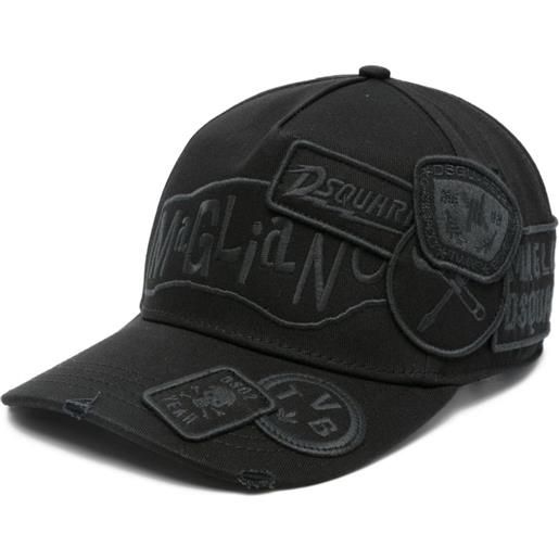 DSQUARED2 cappello da baseball con ricamo - nero