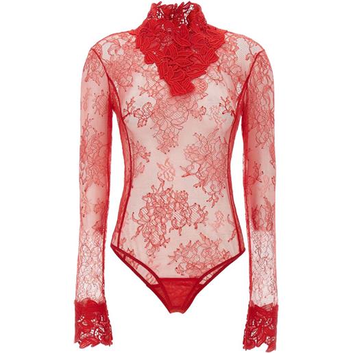Blumarine body a collo alto - rosso