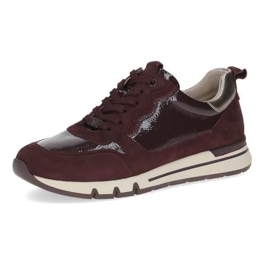 CAPRICE comfort sneaker da donna bassi in pelle larghezza h, nero (black comb), 38 eu