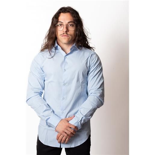 Calvin Klein camicia Calvin Klein "slim poplin calm blue" uomo