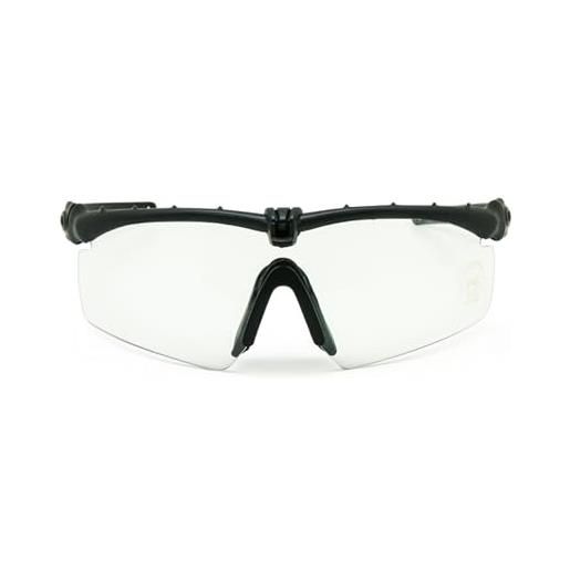 EnzoDate polarizzato esercito occhiali da sole balistica militare occhiali uomo telaio 3/4 lente combattimento guerra gioco eyeshields(nero, polarizzato 4 obiettivi)