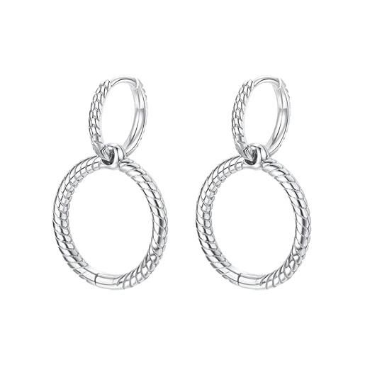 LES FOLIES DI PAOLA GRIECO orecchini doppi cerchi snake in argento 925 - les folies per pandora