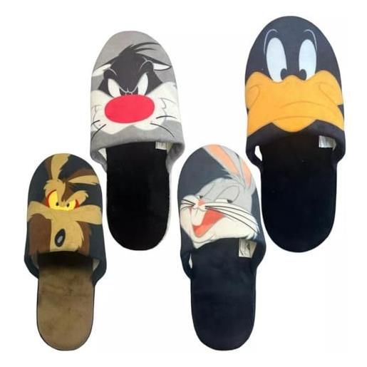 de fonseca per looney tunes pantofole invernali uomo e ragazzo per casa, suola antiscivolo