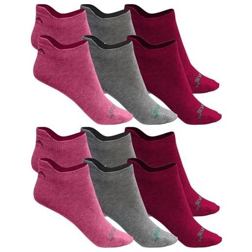 GSA 365 organicplus [+] - calzini da bambino ultraleggeri a taglio basso confezione da 6 rosa-grigio-burgundi taglia 20-25