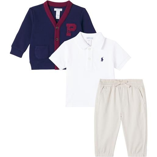Polo Ralph Lauren Kids baby - set di cardigan, polo e pantaloni