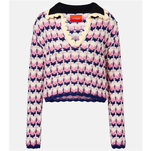 La DoubleJ camicia picket in crochet di misto lana