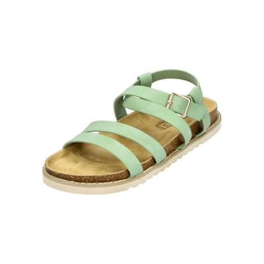 Fitters Footwear That Fits sandalo jolie di colore verde muschio, 45 eu scarpe oversize alla moda, scarpe grandi da donna