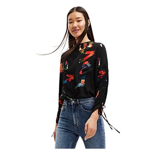 Desigual camicia a maniche lunghe t-shirt, nero, xs donna