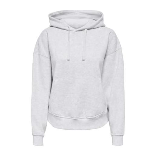 Only onlbest l/s felpa da donna swt noos, chiaro grigio melange, l