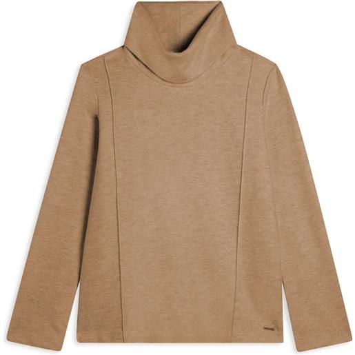 Freddy felpa donna svasata con collo alto effetto tricot