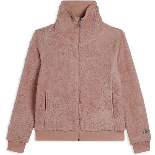 Freddy felpa in pile sherpa con zip e collo alto
