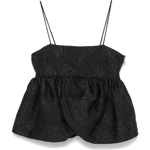 ROTATE BIRGER CHRISTENSEN top cloqué con drappeggio - nero