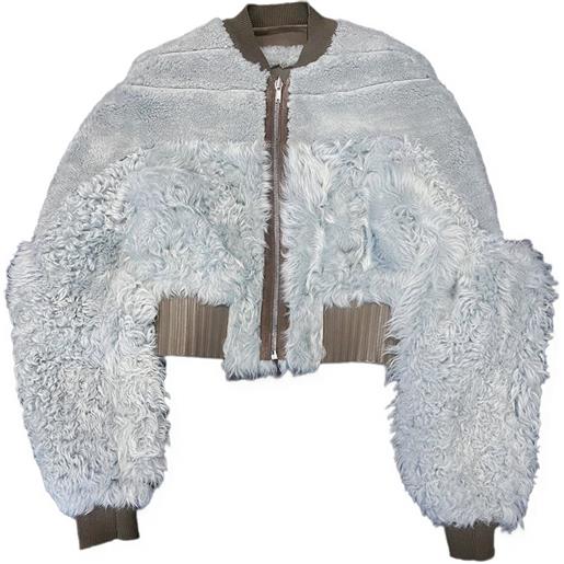 Rick Owens bomber in shearling - verde