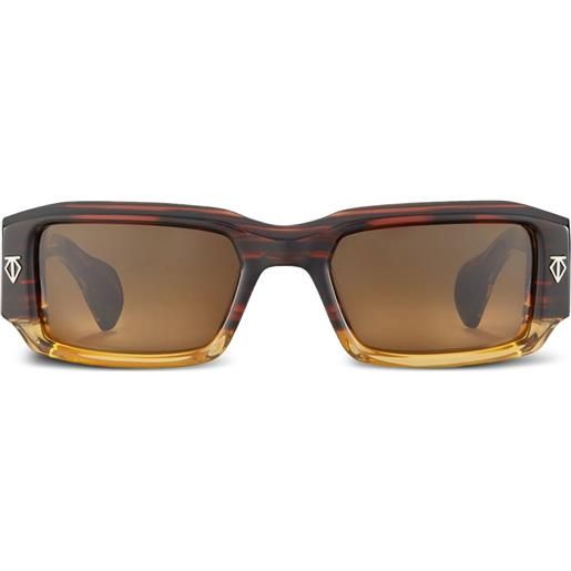 T Henri Eyewear occhiali da sole rossi rettangolari - marrone