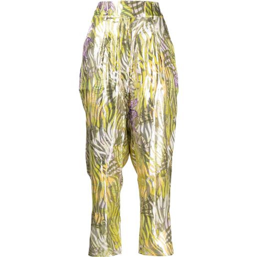 Hayley Menzies pantaloni affusolati crop metallizzati - verde
