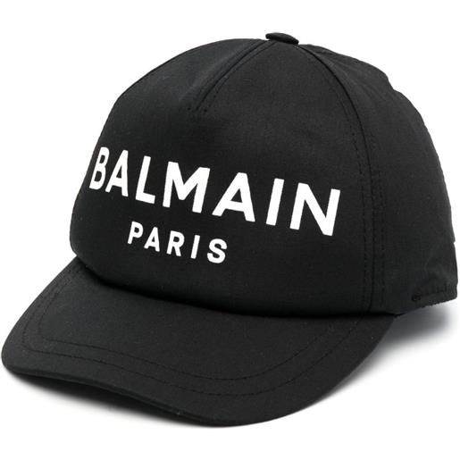 Balmain Kids cappello da baseball con stampa - nero