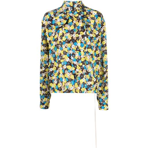 Plan C camicia a fiori - nero