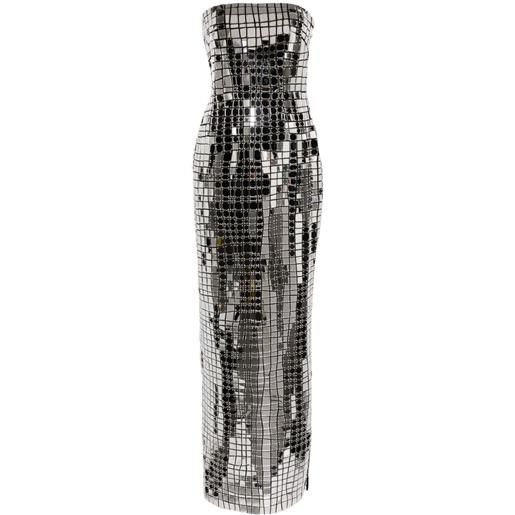 Retrofete abito da sera imani senza spalline - effetto metallizzato