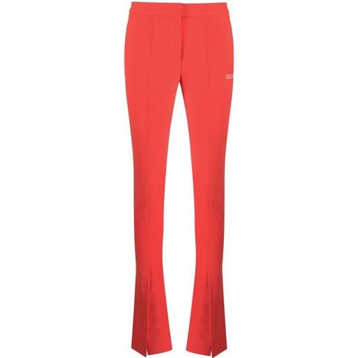 Off-White pantaloni svasati con spacchi - rosso