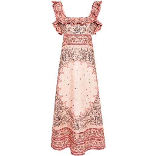 ZIMMERMANN matchmaker frilled midi dress - rosa